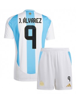 Argentinien Julian Alvarez #9 Heimtrikotsatz für Kinder Copa America 2024 Kurzarm (+ Kurze Hosen)